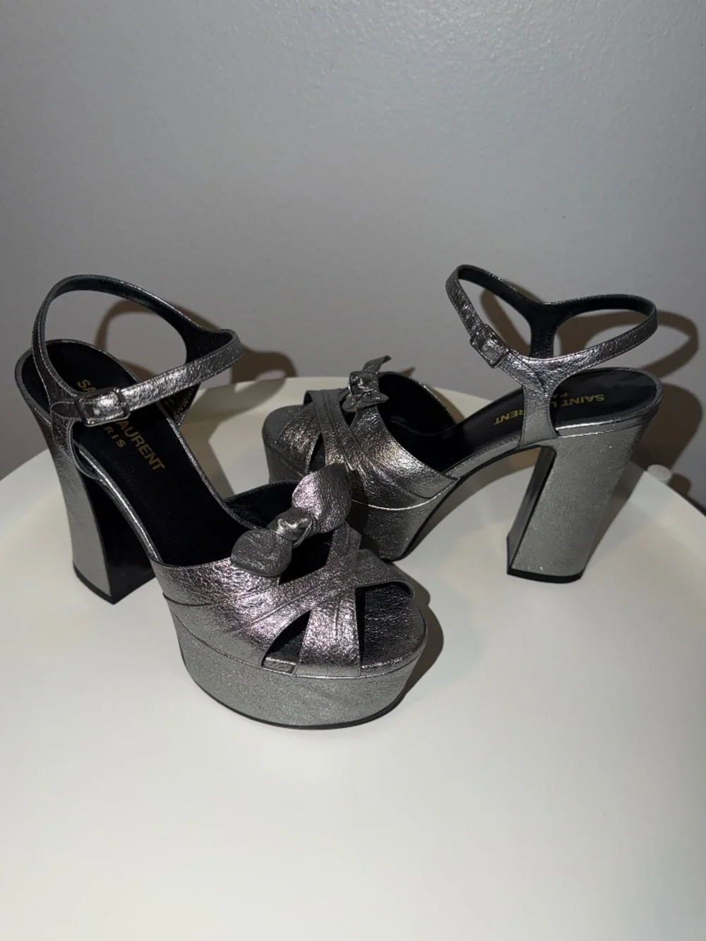 Saint Laurent Silver Candy Platform Sandals